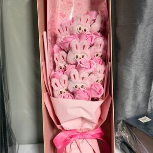 Pink Bunny Plush Bouquet - Cute Plush Floral Gift